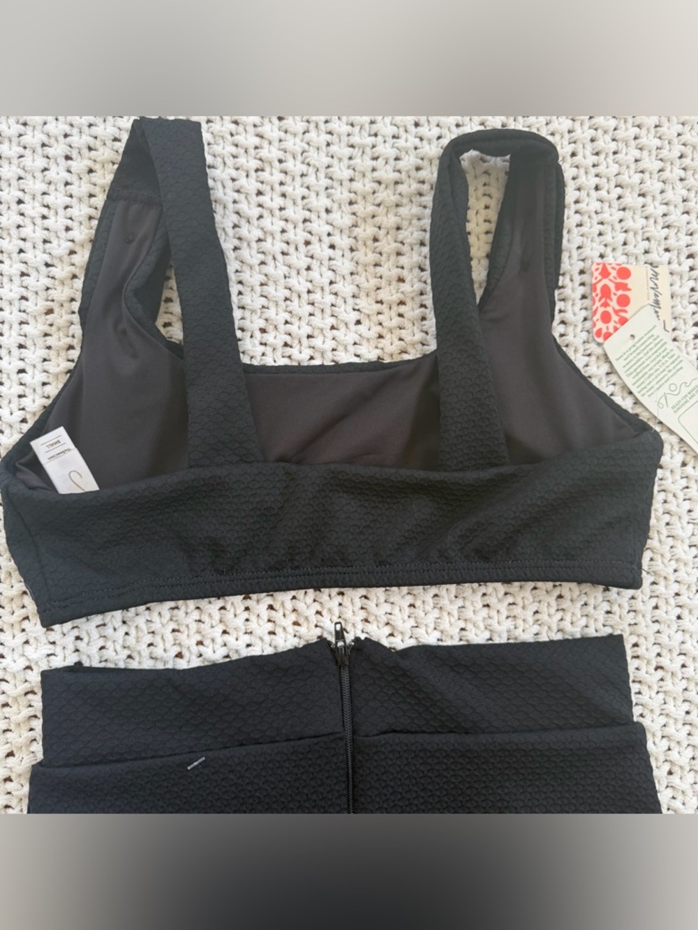 Seea Georgia Surf Top & High-Waisted Surf Bottoms Swimsuit Bikini Set Black $196 - Picture 14 of 14
